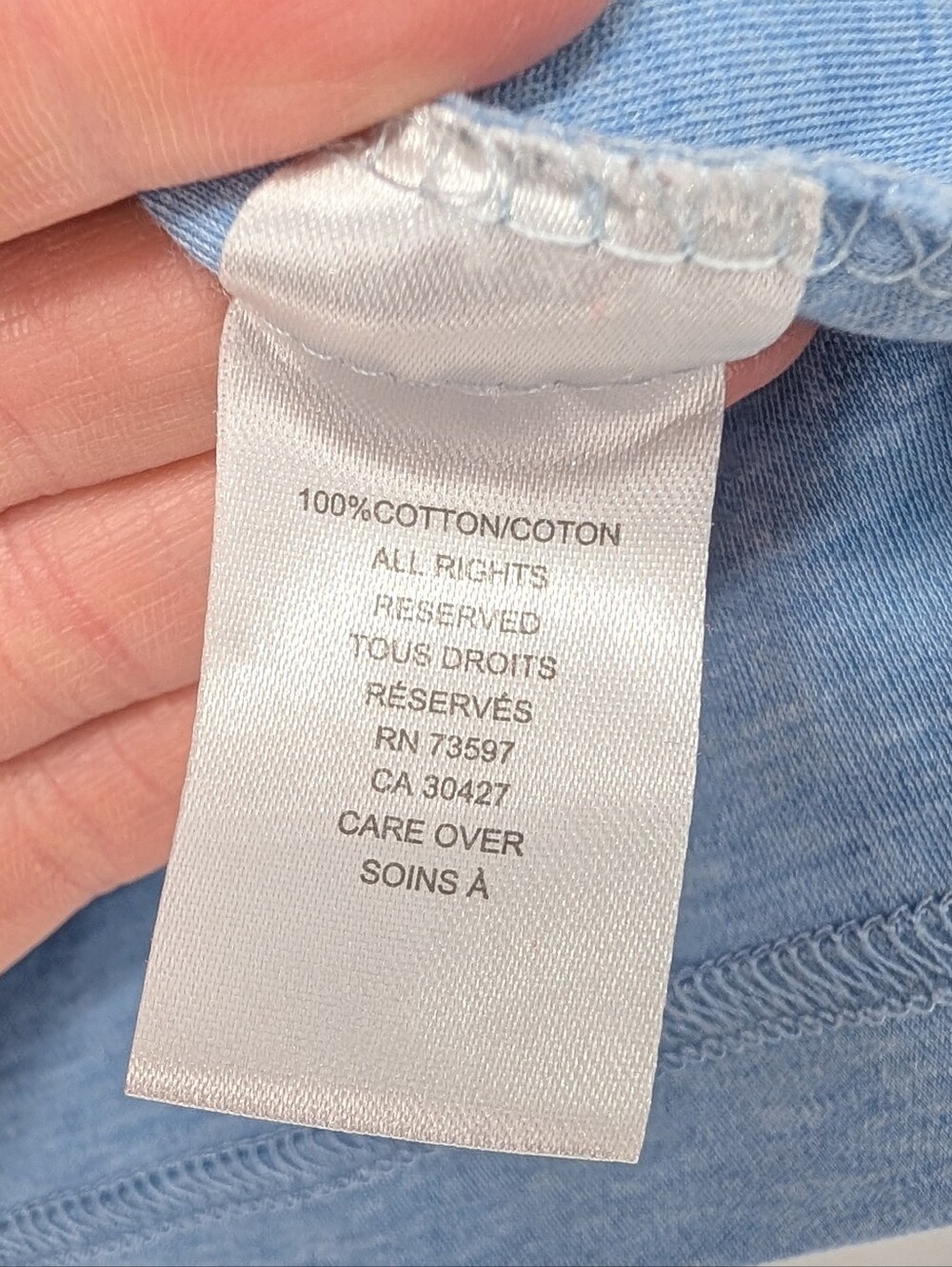 3/$20 Raffi Light Blue Crew Neck Short Sleeve Cotton Basic T-Shirt Size Small - Picture 5 of 6